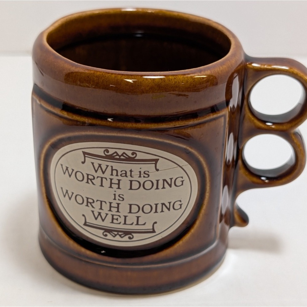 Vintage ARAMIS Shaving Mug "What is Worth Doing is Worth Doing Well"